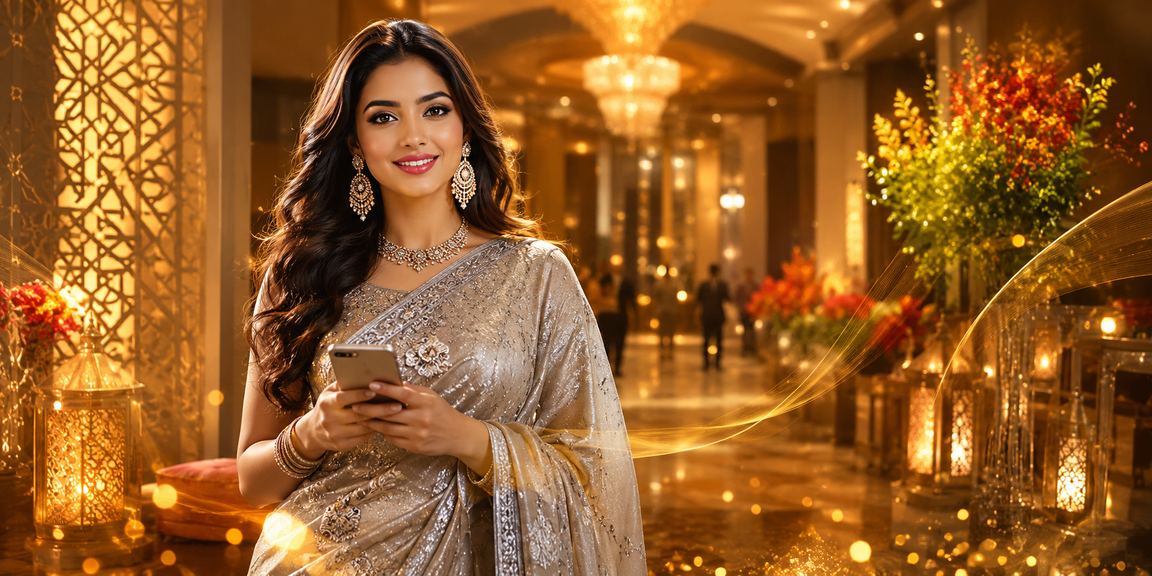 গাজীপুরে শাড়ি পরিহিত বাংলাদেশি নারী মোবাইলে পেমেন্ট করছেন